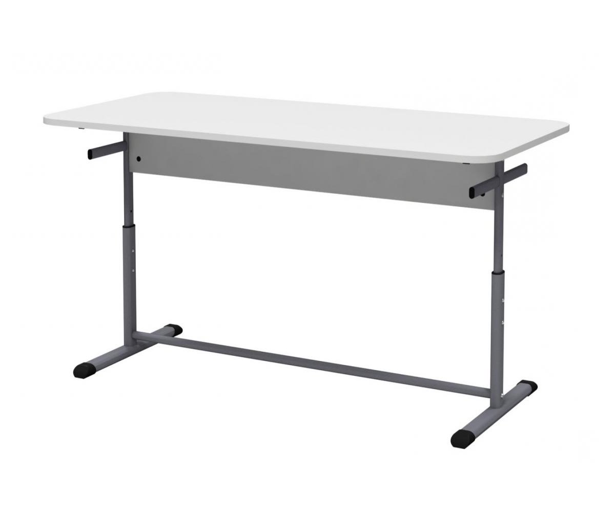 6-місний стіл для їдальні, на ростові групи №4-6, покриття стільниці - пластик HPL, каркас - плоскоовальна металева труба, АЛМАНТ, 1500х700х640-760 мм.